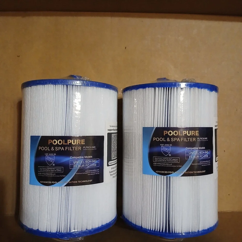 Poolpure Pool & Spa Filter PLF6CH-940 Advanced Filtration Cartridge Set Of 2